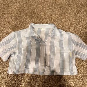 Kendall & Kylie Blue and White Button Down Shirt